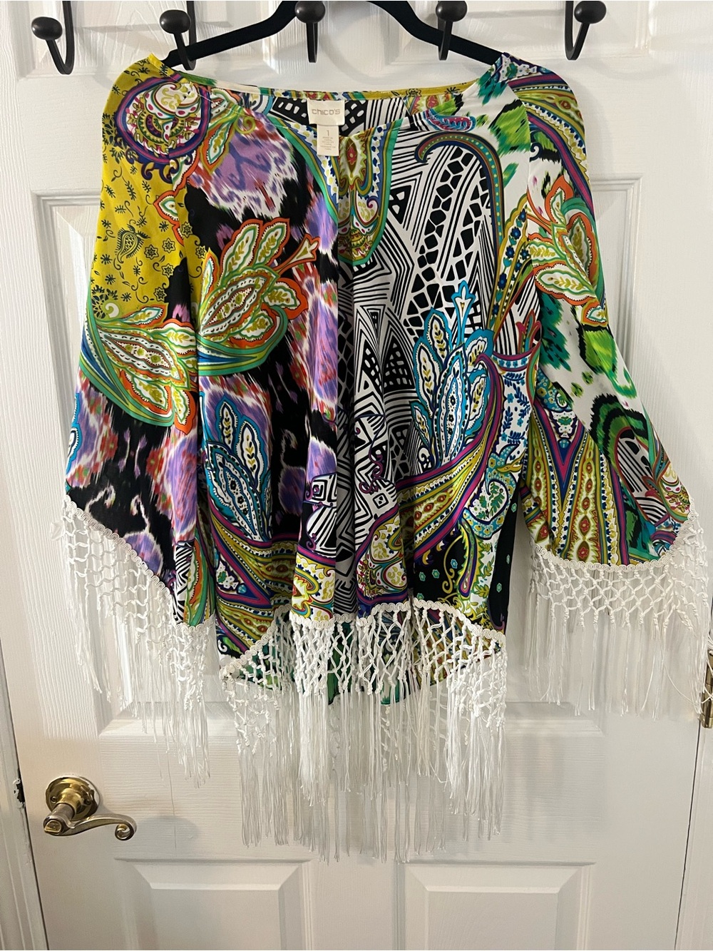 Chico's Multicolor Paisley & Geometric Print Top